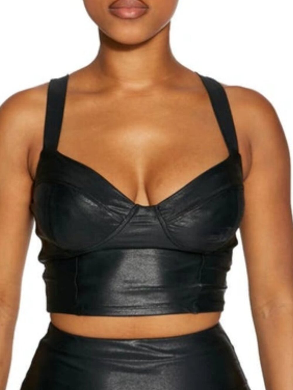 Naked Wardrobe Drip Bustier Crop Top Black Night Out Party Chic Size XS NWT